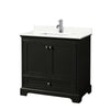 Custom image for Dark Espresso with Polished Chrome Trim / Giotto Quartz, Rectangular Sink / No Mirror