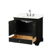 Custom image for Dark Espresso with Polished Chrome Trim / Giotto Quartz, Rectangular Sink / No Mirror