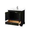 Custom image for Dark Espresso with Polished Chrome Trim / White Cultured Marble, Rectangular Sink / No Mirror