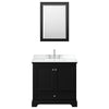 Custom image for Dark Espresso with Polished Chrome Trim / White Cultured Marble, Rectangular Sink / Medicine Cabinet