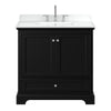 Custom image for Dark Espresso with Polished Chrome Trim / White Cultured Marble, Rectangular Sink / No Mirror