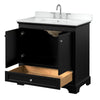 Custom image for Dark Espresso with Polished Chrome Trim / White Cultured Marble, Rectangular Sink / No Mirror