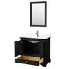 Custom image for Dark Espresso with Polished Chrome Trim / White Quartz, Rectangular Sink / 24