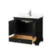 Custom image for Dark Espresso with Polished Chrome Trim / White Quartz, Rectangular Sink / No Mirror