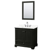 Custom image for Dark Espresso with Polished Chrome Trim / White Quartz, Rectangular Sink / 24