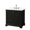 Custom image for Dark Espresso with Polished Chrome Trim / White Quartz, Rectangular Sink / No Mirror