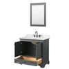 Custom image for Dark Gray with Matte Black Trim / Carrara Cultured Marble, Rectangular Sink / 24