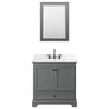 Custom image for Dark Gray with Matte Black Trim / Carrara Cultured Marble, Rectangular Sink / Medicine Cabinet