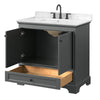 Custom image for Dark Gray with Matte Black Trim / Carrara Cultured Marble, Rectangular Sink / No Mirror