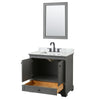 Custom image for Dark Gray with Matte Black Trim / White Carrara Marble, Rectangular Sink / 24