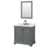 Custom image for Dark Gray with Matte Black Trim / White Carrara Marble, Rectangular Sink / 24