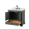 Custom image for Dark Gray with Matte Black Trim / White Carrara Marble, Rectangular Sink / No Mirror