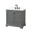 Custom image for Dark Gray with Matte Black Trim / Giotto Quartz, Rectangular Sink / No Mirror
