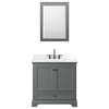 Custom image for Dark Gray with Matte Black Trim / White Cultured Marble, Rectangular Sink / Medicine Cabinet