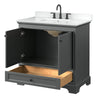 Custom image for Dark Gray with Matte Black Trim / White Cultured Marble, Rectangular Sink / No Mirror