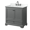Custom image for Dark Gray with Matte Black Trim / White Cultured Marble, Rectangular Sink / No Mirror