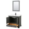 Custom image for Dark Gray with Matte Black Trim / White Quartz, Rectangular Sink / 24