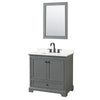 Custom image for Dark Gray with Matte Black Trim / White Quartz, Rectangular Sink / 24