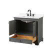 Custom image for Dark Gray with Matte Black Trim / White Quartz, Rectangular Sink / No Mirror