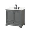 Custom image for Dark Gray with Matte Black Trim / White Quartz, Rectangular Sink / No Mirror