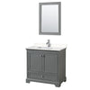 Custom image for Dark Gray with Polished Chrome Trim / Carrara Cultured Marble, Rectangular Sink / 24