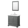 Custom image for Dark Gray with Polished Chrome Trim / Carrara Cultured Marble, Rectangular Sink / 24