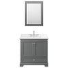 Custom image for Dark Gray with Polished Chrome Trim / Carrara Cultured Marble, Rectangular Sink / Medicine Cabinet