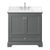 Custom image for Dark Gray with Polished Chrome Trim / Carrara Cultured Marble, Rectangular Sink / No Mirror