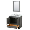 Custom image for Dark Gray with Polished Chrome Trim / White Carrara Marble, Oval Sink / 24