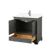 Custom image for Dark Gray with Polished Chrome Trim / Giotto Quartz, Rectangular Sink / No Mirror