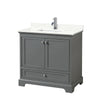 Custom image for Dark Gray with Polished Chrome Trim / Giotto Quartz, Rectangular Sink / No Mirror