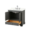 Custom image for Dark Gray with Polished Chrome Trim / Giotto Quartz, Rectangular Sink / No Mirror