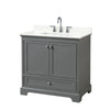 Custom image for Dark Gray with Polished Chrome Trim / Giotto Quartz, Rectangular Sink / No Mirror