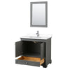 Custom image for Dark Gray with Polished Chrome Trim / White Cultured Marble, Rectangular Sink / 24