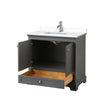 Custom image for Dark Gray with Polished Chrome Trim / White Cultured Marble, Rectangular Sink / No Mirror