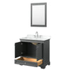 Custom image for Dark Gray with Polished Chrome Trim / White Cultured Marble, Rectangular Sink / 24