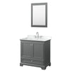 Custom image for Dark Gray with Polished Chrome Trim / White Cultured Marble, Rectangular Sink / 24