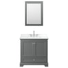 Custom image for Dark Gray with Polished Chrome Trim / White Cultured Marble, Rectangular Sink / Medicine Cabinet