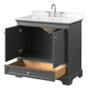 Custom image for Dark Gray with Polished Chrome Trim / White Cultured Marble, Rectangular Sink / No Mirror
