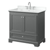 Custom image for Dark Gray with Polished Chrome Trim / White Cultured Marble, Rectangular Sink / No Mirror