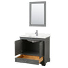 Custom image for Dark Gray with Polished Chrome Trim / White Quartz, Rectangular Sink / 24