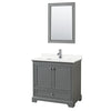 Custom image for Dark Gray with Polished Chrome Trim / White Quartz, Rectangular Sink / 24