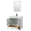 Custom image for White with Matte Black Trim / Carrara Cultured Marble, Rectangular Sink / 24