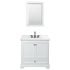 Custom image for White with Matte Black Trim / Carrara Cultured Marble, Rectangular Sink / 24