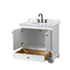 Custom image for White with Matte Black Trim / White Carrara Marble, Oval Sink / No Mirror