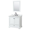 Custom image for White with Matte Black Trim / White Carrara Marble, Rectangular Sink / 24