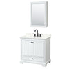 Custom image for White with Matte Black Trim / Giotto Quartz, Rectangular Sink / Medicine Cabinet