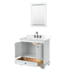 Custom image for White with Matte Black Trim / White Cultured Marble, Rectangular Sink / 24
