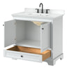 Custom image for White with Matte Black Trim / White Cultured Marble, Rectangular Sink / No Mirror