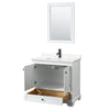 Custom image for White with Matte Black Trim / White Quartz, Rectangular Sink / 24